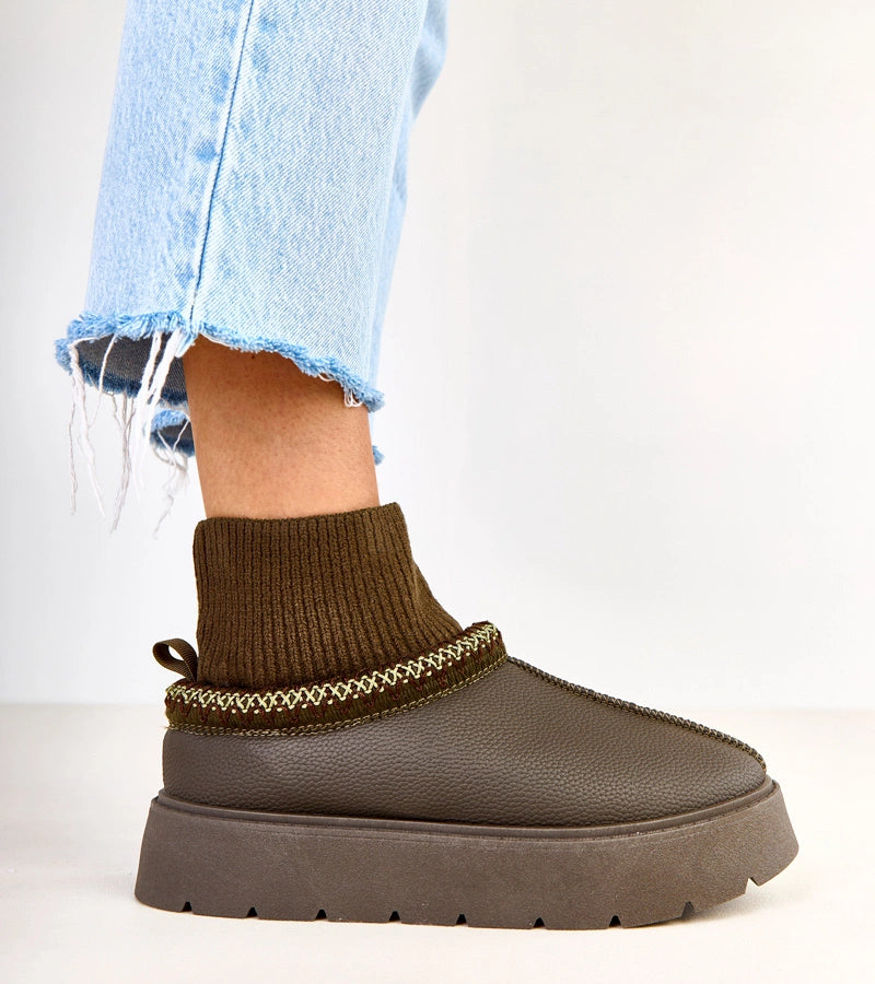 3-Zelené sněhule s ponožkovým svrškem Melary-3