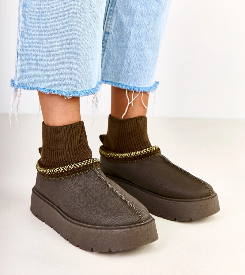 4-Zelené sněhule s ponožkovým svrškem Melary-4