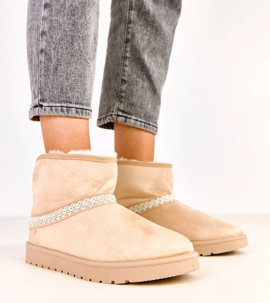 1-Béžové nízké sněhule z ekosemiše Karolla-1