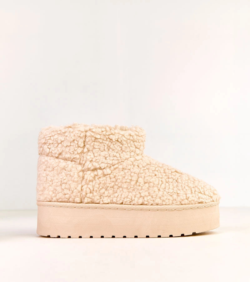 4-Béžové sněhule s holínkou z beránčí kožešiny Lasso-4