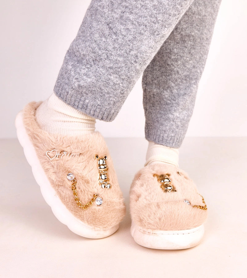 4-Béžové uzavřené bačkory s ozdobami Tracy-4