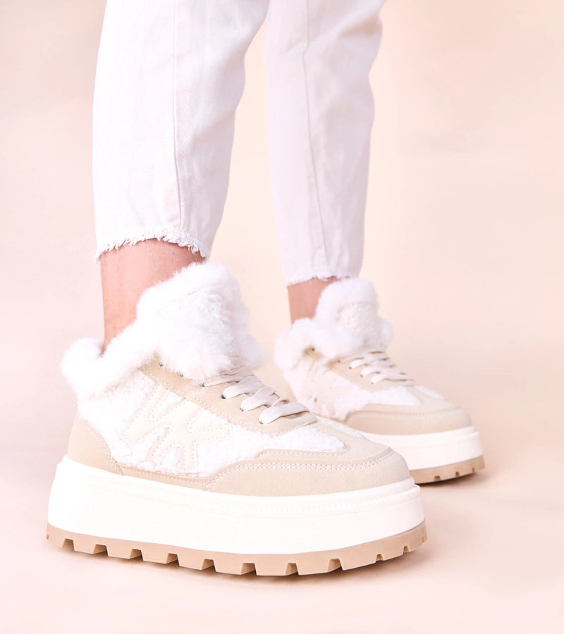 1-Béžové zateplené tenisky s kožíškem Nicha-1