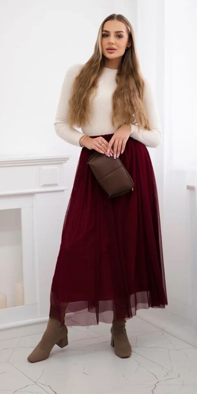 Tylová burgundy sukně