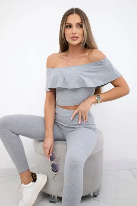 Komplet s volánovým topem Nato – Grey