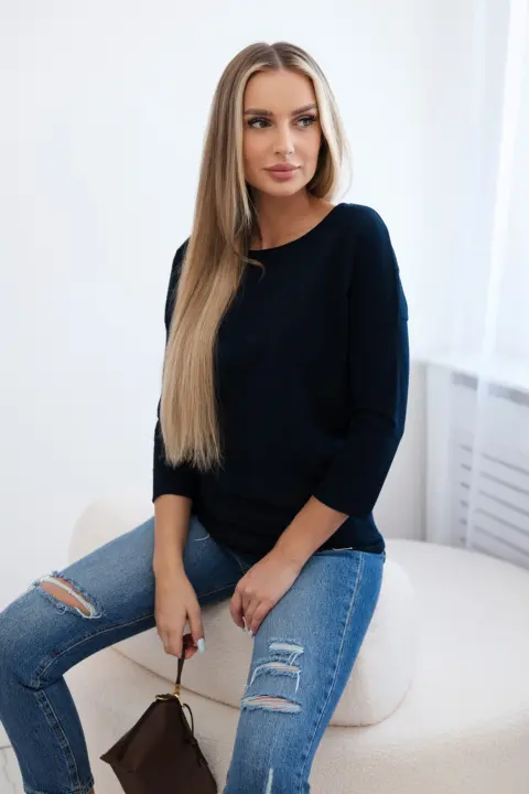 Triko s 3/4 rukávem Lisa – Námořnická modř