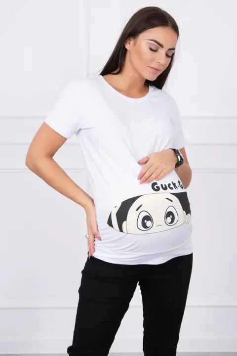 Těhotenské triko Guck Paola – Bílá