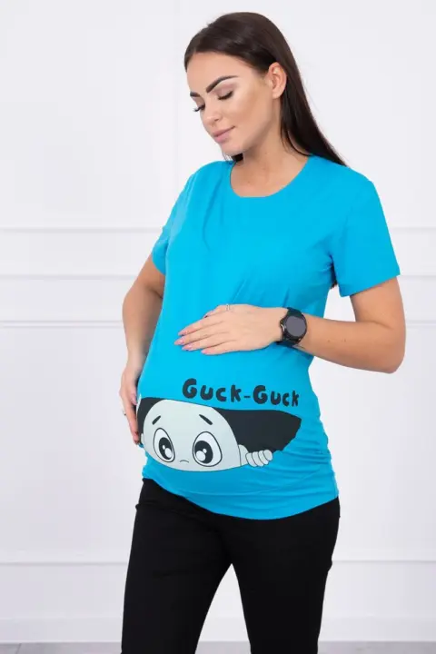 Těhotenské triko Guck Paola – Tyrkysová