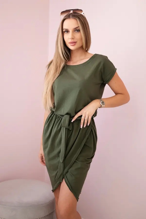 Šaty s obálkovým spodním dílem Panagiota – Khaki