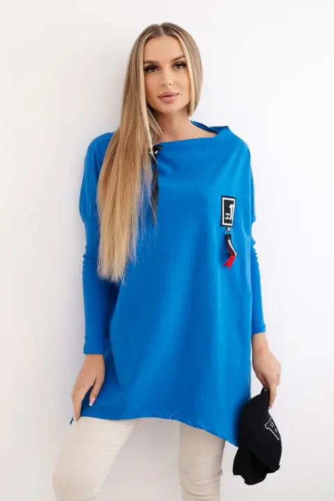 Oversize mikina s asymetrickými boky Zorka – Chrpa