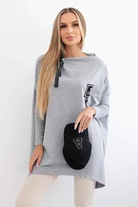 Oversize mikina s asymetrickými boky Zorka – Grey