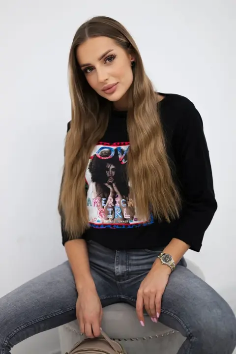 Triko s potiskem Lala – Černá