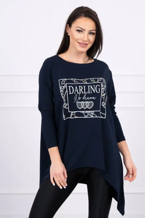 Darling tunika s potiskem Béatrice – Námořnická modř