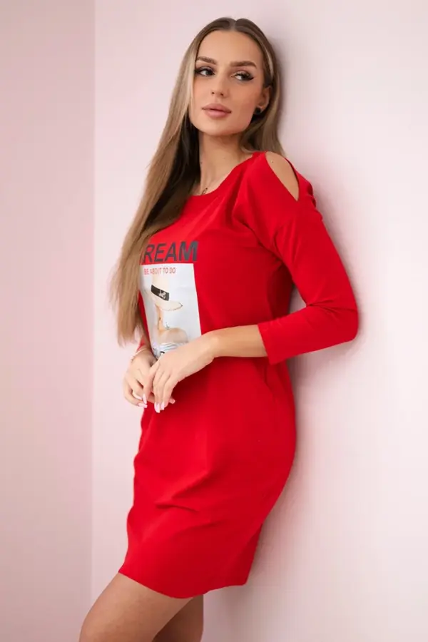 Šaty s potiskem Florica – Červená