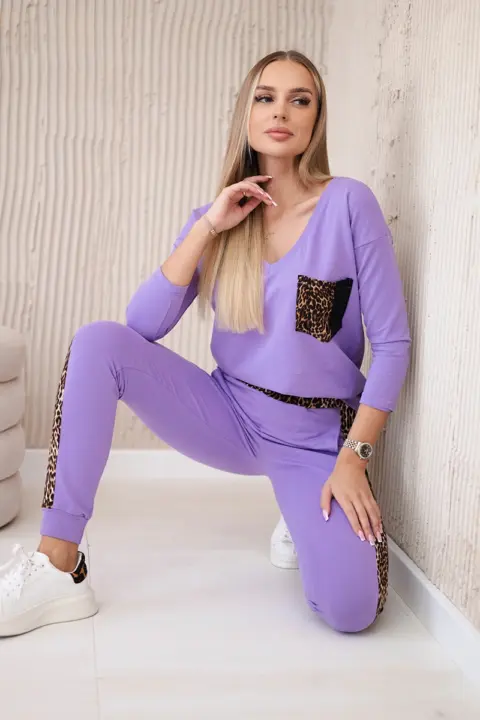 Vzorovaný komplet Pille – Fialová