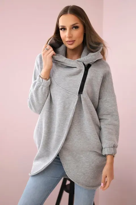 Mikina s krátkým zipem Petranka – Grey