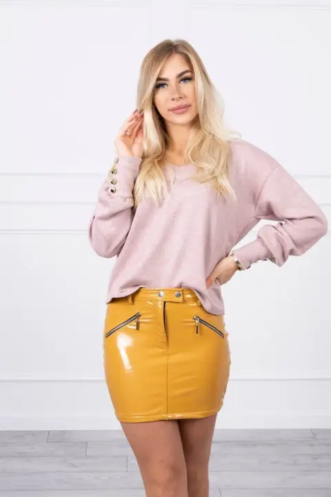 Sukně s ozdobnými zipy Gitte – Hořčice