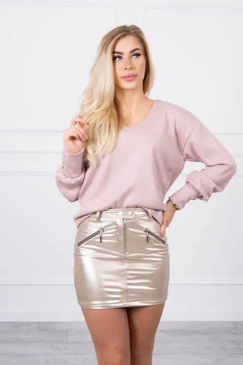 Sukně s ozdobnými zipy Gitte – Béžová