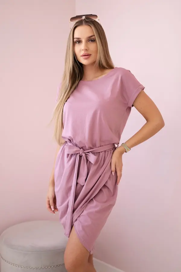 Šaty s obálkovým spodním dílem Panagiota – Tmavě růžová