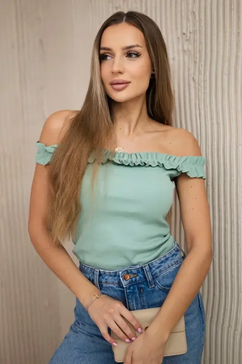 Španělská halenka Sif – Tmavě mátová