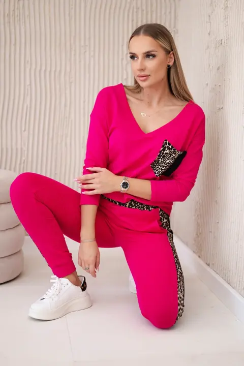 Vzorovaný komplet Pille – Fuchsie
