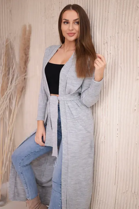 Lehký kardigan na zavazování Lilit – Grey