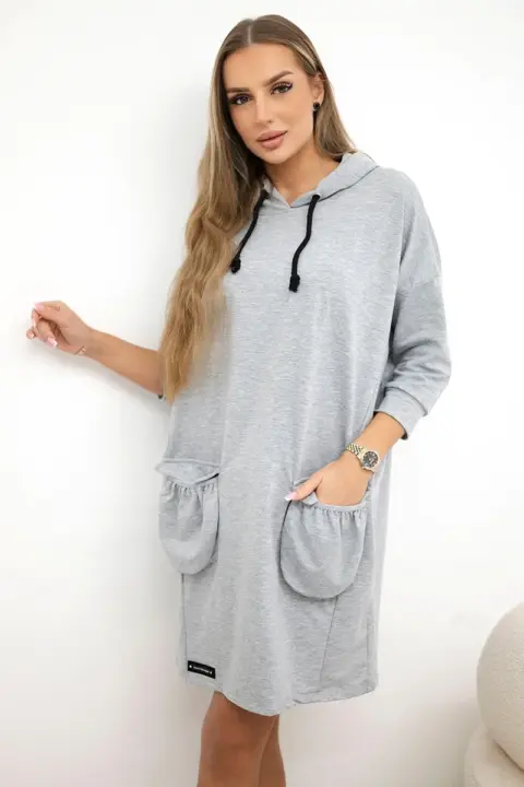 Šaty s kapucí Snezana – Grey