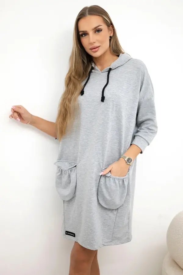 Šaty s kapucí Snezana – Grey