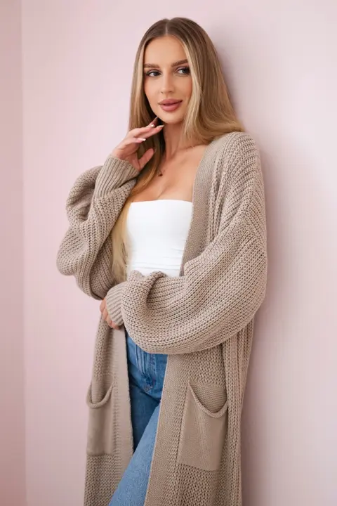 Kardigan Janice – Tmavě béžová