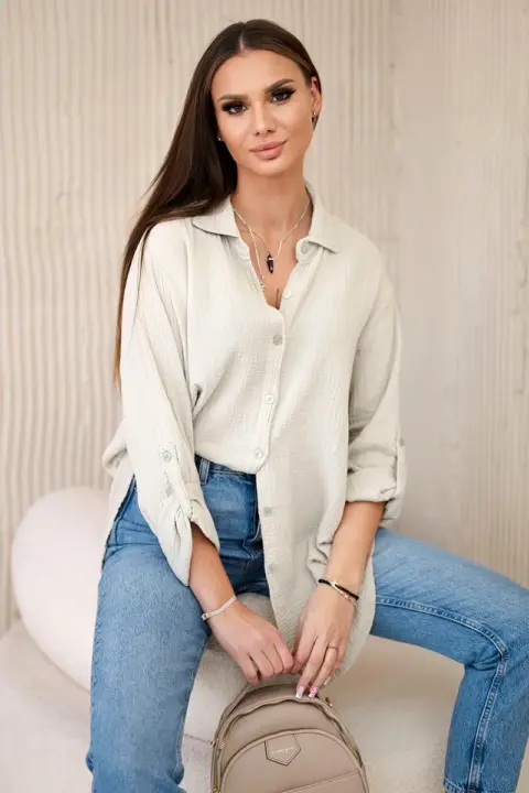 Košile Rodica – Tmavě béžová