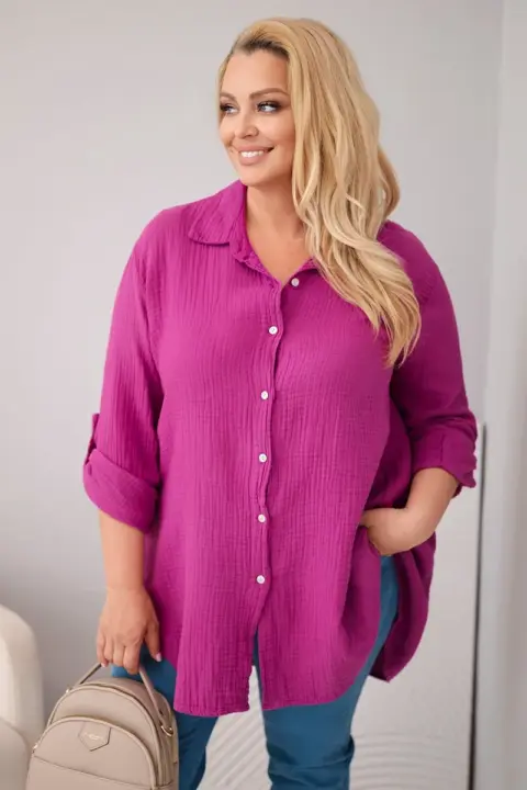 Plus size košile Angelika – Tmavě fialová
