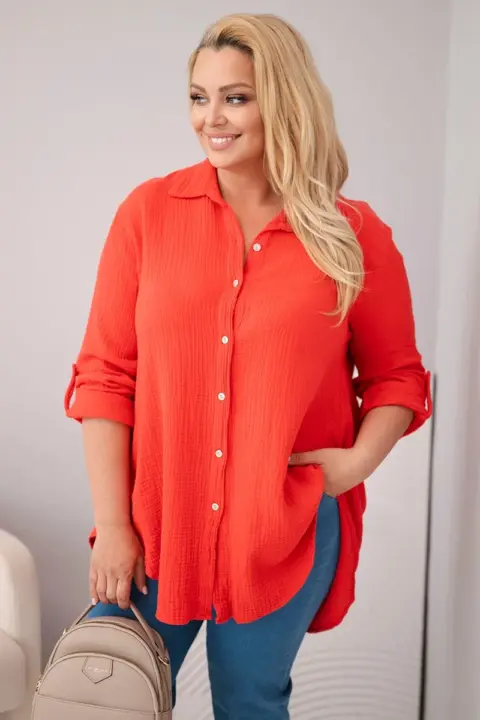 Plus size košile Angelika – Červená