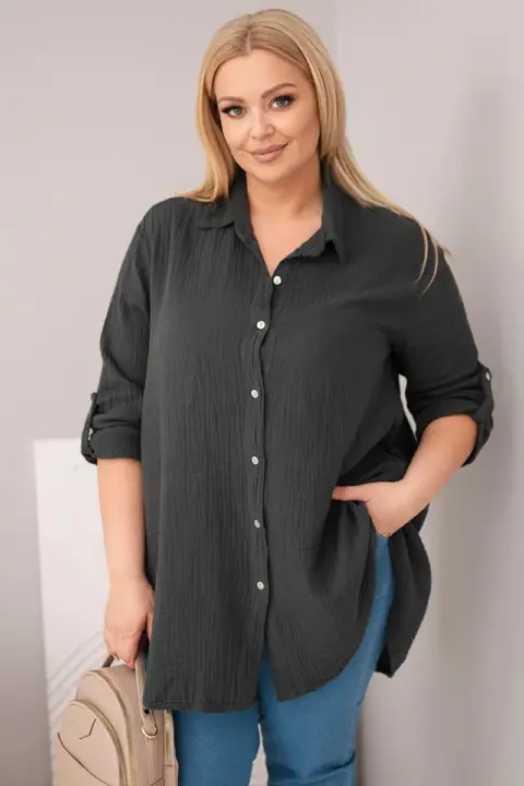 Plus size košile Angelika – Grafit