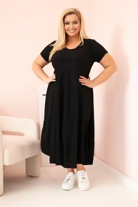 Plus size šaty Gabriela – Černá