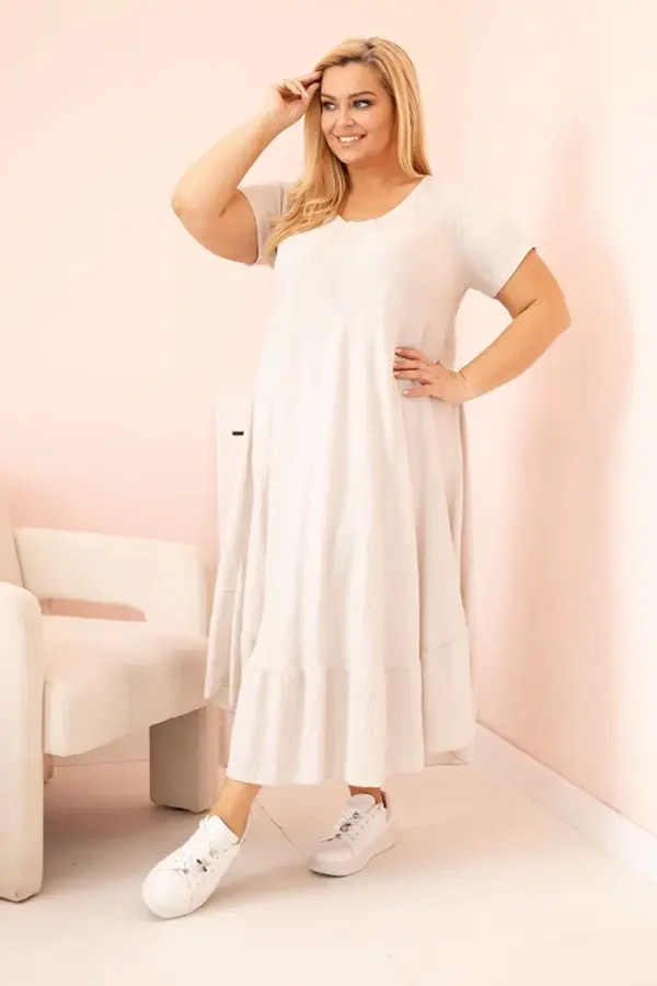 Plus size šaty Gabriela – Béžová