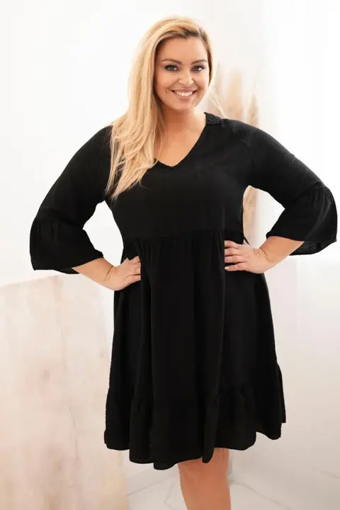 Plus size šaty Johanna – Černá