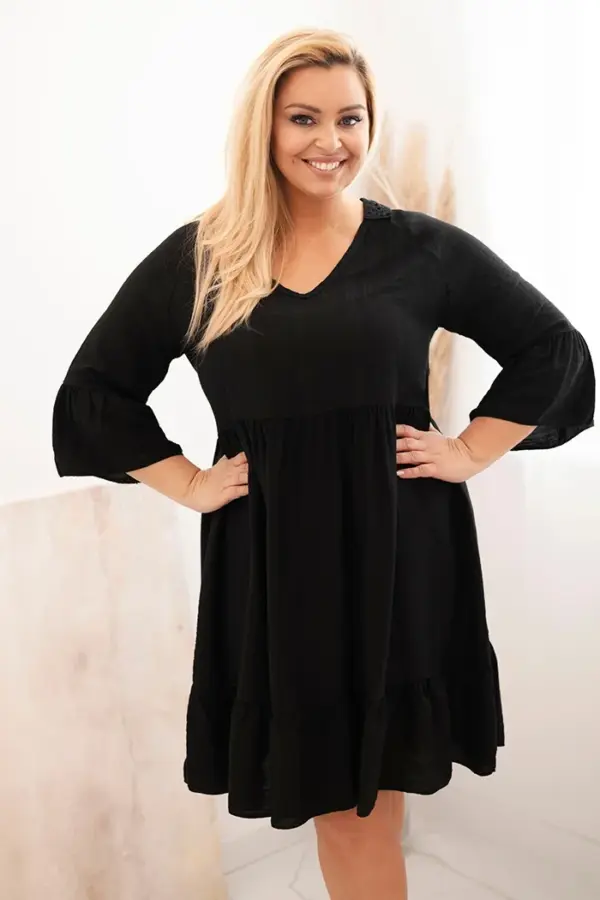 Plus size šaty Johanna – Černá