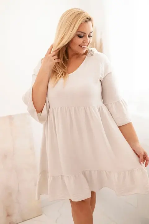 Plus size šaty Johanna – Béžová