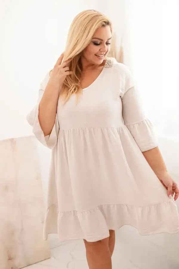 Plus size šaty Johanna – Béžová