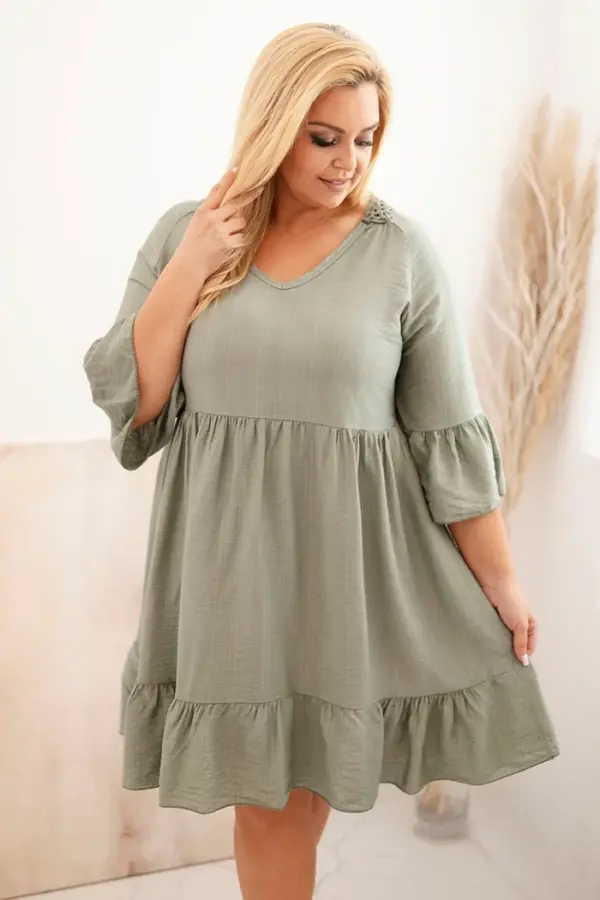 Plus size šaty Johanna – Khaki