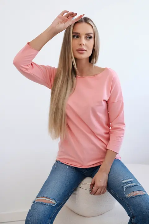 Triko s 3/4 rukávem Lisa – Meruňka