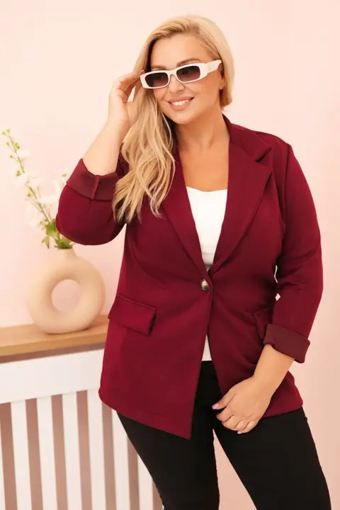 Plus size sako Nicole – Švestková