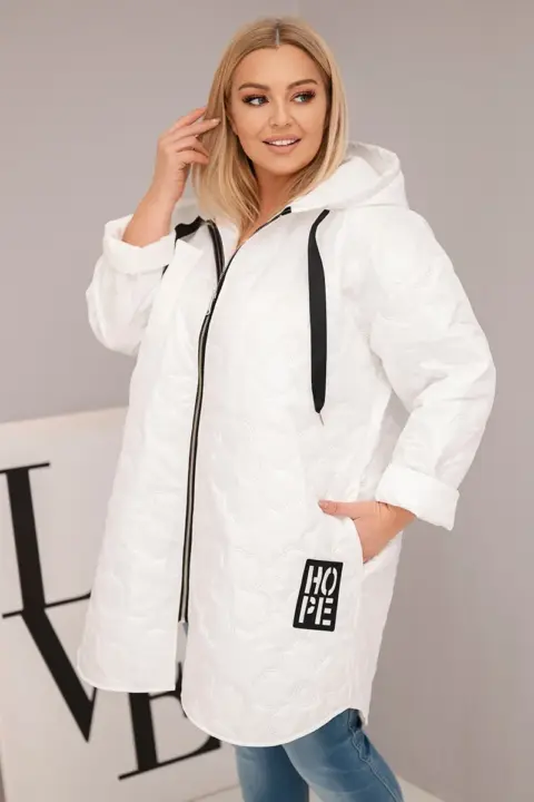 Plus size bunda Kathleen – Bílá