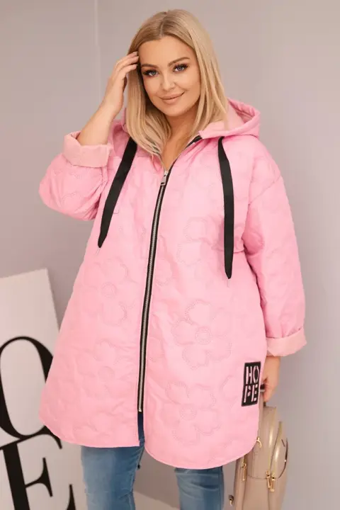 Plus size bunda Kathleen – Bonbónová růžová