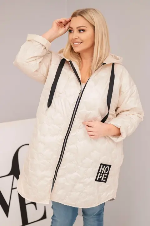 Plus size bunda Kathleen – Světle béžová