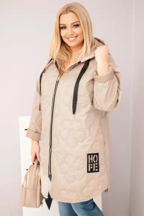 Plus size bunda Kathleen – Tmavě béžová