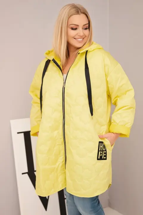 Plus size bunda Kathleen – Žlutý