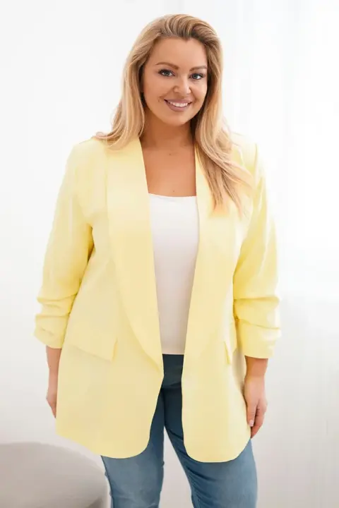 Plus size sako Larisa – Žlutý