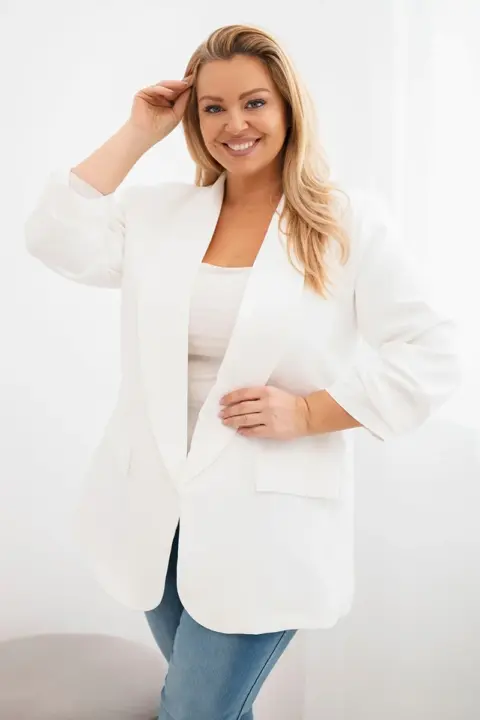 Plus size sako Larisa – Ecru