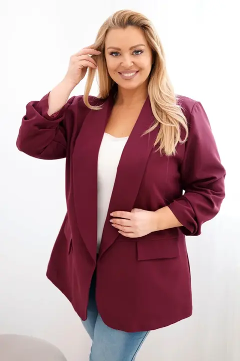Plus size sako Larisa – Švestková
