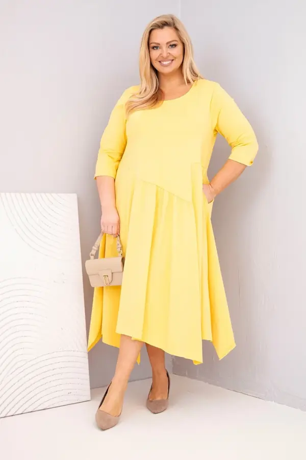 Plus size šaty Eliana – Žlutý